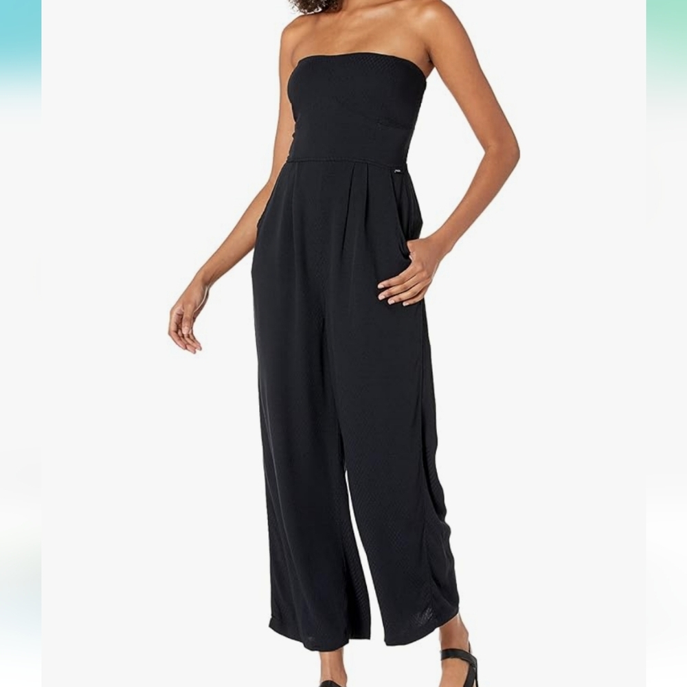 RVCA Strapless Wide Leg Jumpsuit